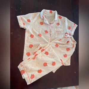 Peach Print Pajama Set